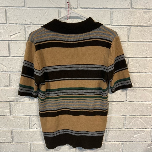 Vintage 70s Alfie California Brown Faux Leather Shacket and Sweater Set Mens L - Picture 12 of 14